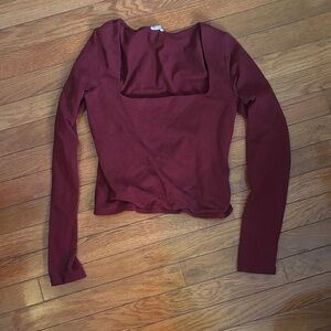 Garage Deep Red Long Sleeve Top